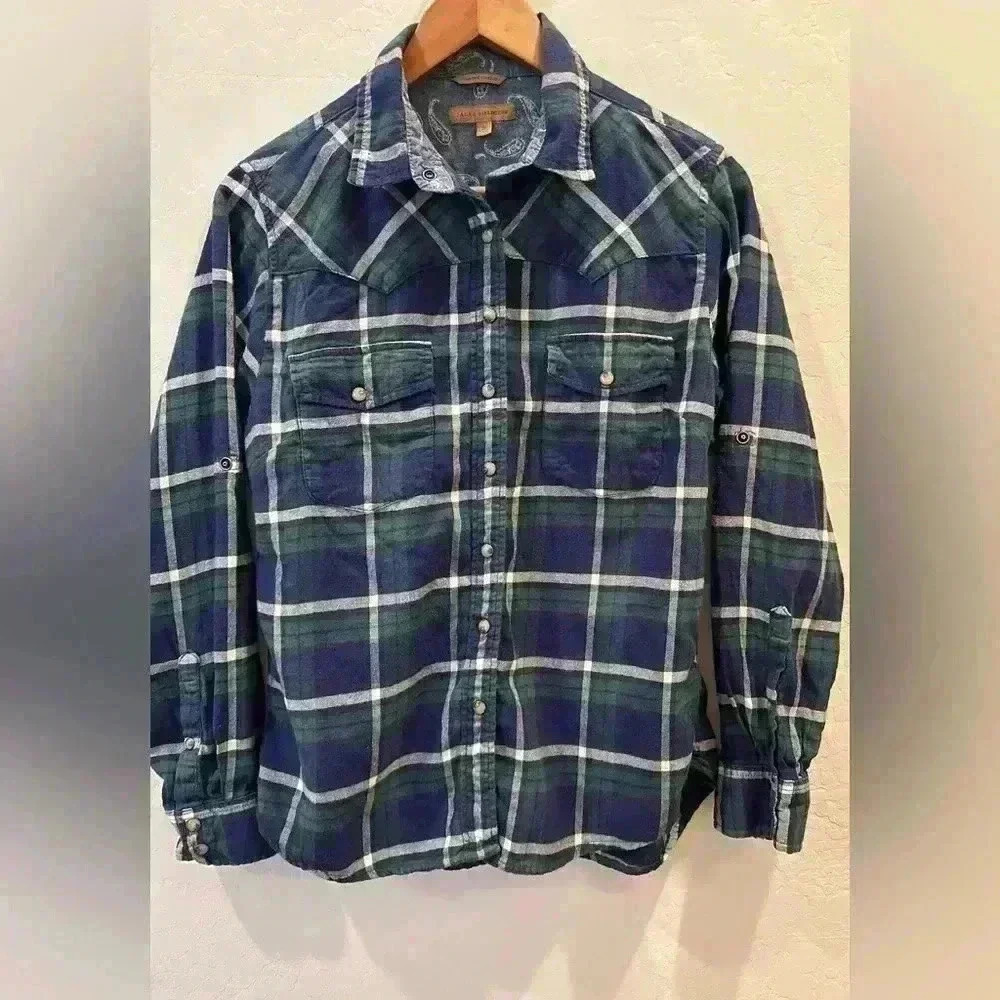 Jachs girlfriend plaid flannel, women's small